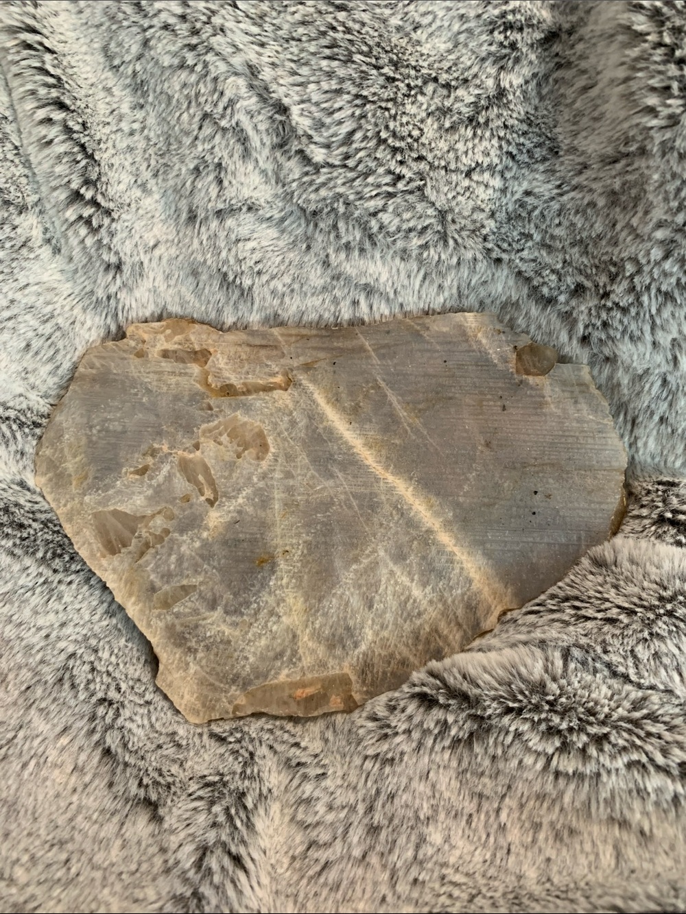 Natural Raw moonstone Slab in Smoky Beige and Gray